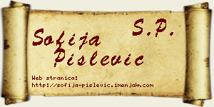 Sofija Pislević vizit kartica